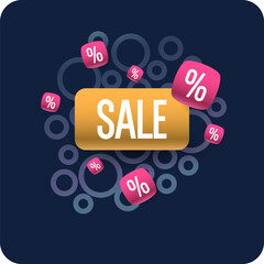 An image to advertise the sale. Poster for advertising discounts. Vector graphics. - 781305523