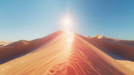 Fototapeta na wymiar Serenity at Sunrise over Golden Desert Dunes.