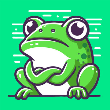 cartoon frog of vector illustration