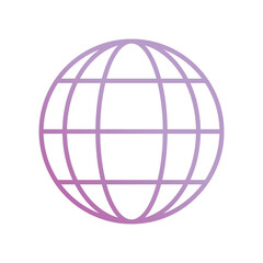 globe icon with white background vector stock illustration