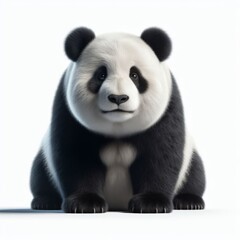 Image of isolated panda against pure white background, ideal for presentations
