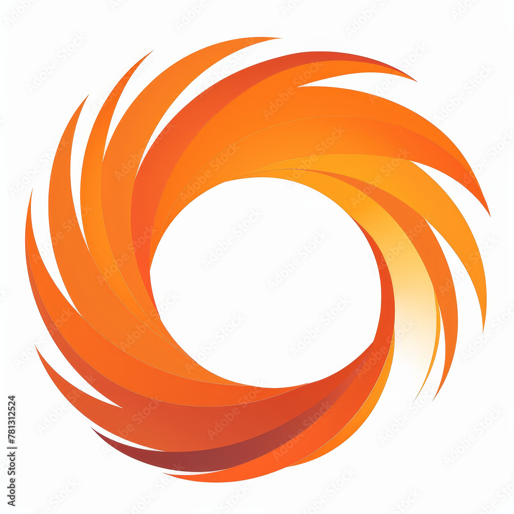 Poster a simple orange circular logo displayed against a plain white background