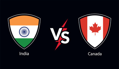 India vs Canada  flag Vector Design