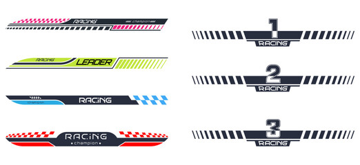Racing. A sample of the design of the team of racers, fans. A template for a print on a T-shirt, clothes and souvenirs. Design of typography, banner poster. Modern style - obrazy, fototapety, plakaty
