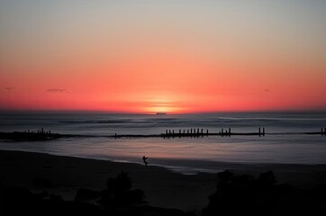 Obraz premium Beautiful red sunset