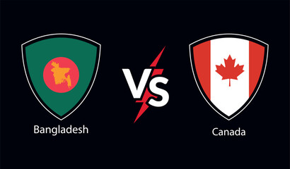 Bangladesh vs Canada  flag Vector Design