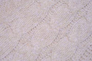 Close Up of a White Knitted Blanket