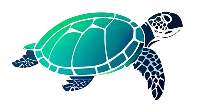Cute cartoon Sea turtle  beautiful illustration. isolated on white background