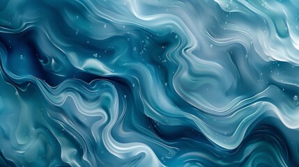 Obraz premium Abstract liquid pattern in teal blue, light blue, and light gray, inspired by an apple and a queen.