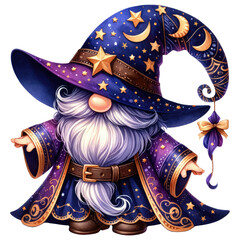 Mystical Wizard Gnome llustration.