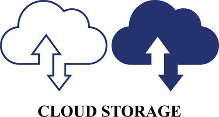 Cloud Storage web icons in line and fill style. Set of high quality Information technology signs for web and mobile app. Colorful Editable icon set of IT and Gadgets.