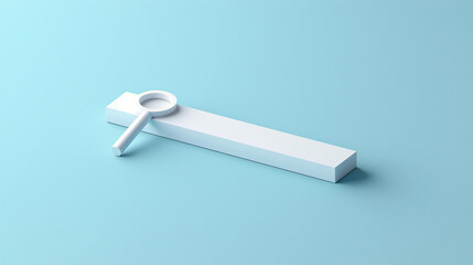Minimalist Search Icon on White Lever with Blue Background - obrazy, fototapety, plakaty