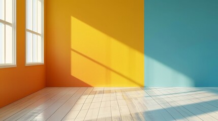 Empty room with a bright and colorful interior - obrazy, fototapety, plakaty