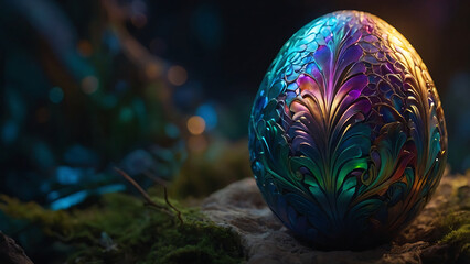 Obraz na płótnie Canvas Radiant egg with a perfect dragon embryo.