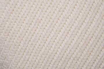 Close-Up of White Knitted Fabric - 781322702