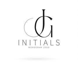 CJ Typography Initial Letter Brand Logo, CJ brand logo, CJ monogram wedding logo, abstract logo design