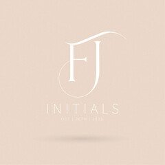 FJ Typography Initial Letter Brand Logo, FJ brand logo, FJ monogram wedding logo, abstract logo design
