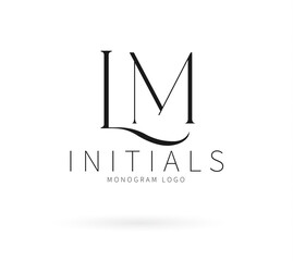 LM Typography Initial Letter Brand Logo, LM brand logo, LM monogram wedding logo, abstract logo design