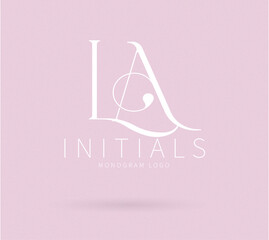 Fototapeta na wymiar LA Typography Initial Letter Brand Logo, LA brand logo, LA monogram wedding logo, abstract logo design