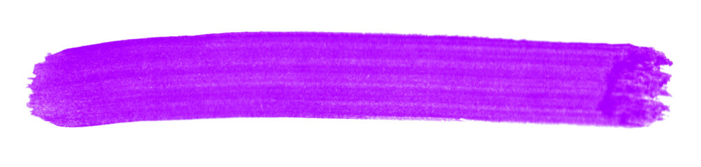 Gemalter Pinselstreifen in lila auf weißem Hintergrund