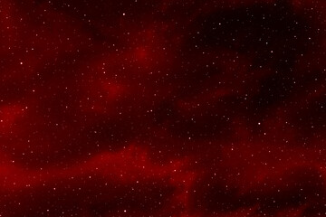 Red starry night sky. Galaxy space background. Concept of Christmas, New Year and Celebration backgrounds.