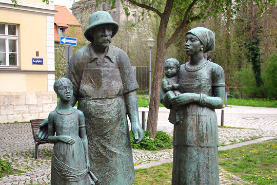 Weimar, Germany - April 7, 2024: Monument to Albert Schweitzer, a French-German polymath, theologian, organist, writer, humanitarian and physician.