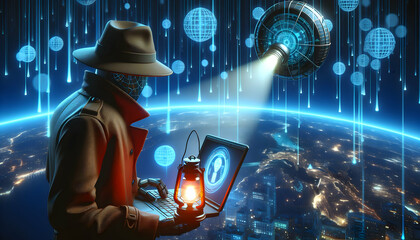 Photo real as Cyber Sleuth Signal: A beacon for digital detectives in the cybersecurity landscape - obrazy, fototapety, plakaty
