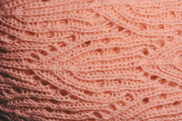 Close-Up of Pink Knitted Fabric