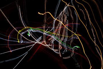 broken lines of light in the dark