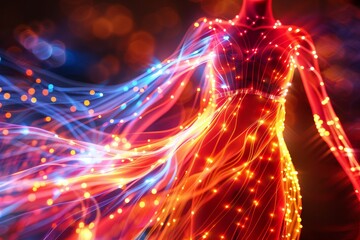 Interactive Clothing, Clothes made of smart fibers that respond to touch and movement with light and color changes