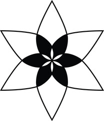 flower of life sacred geometry. lotus flower mandala ornament. esoteric or spiritual symbol. isolated on white background