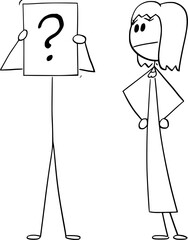 Anonymous male hiding real individuality or emotion, vector cartoon stick figure or character illustration.