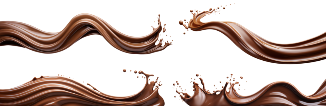 Set of chocolate splashes, cut out