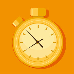 Timer, stopwatch. Clock, time. Countdown. Stopwatch icon in flat style. Timer flat icon. Flat illustration of stopwatch vector icon for web design