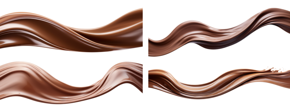 Set of chocolate splashes, cut out