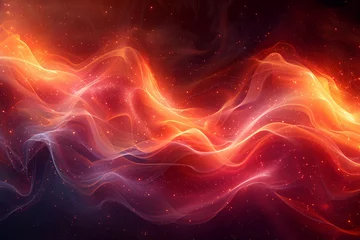 Poster A dynamic wave in fiery red, igniting passion and creativity © Anastasia