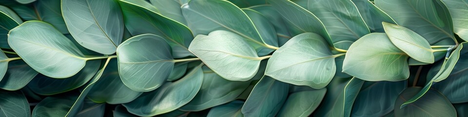 harmonious eucalyptus leaves in full bloom as a fresh botanical pattern