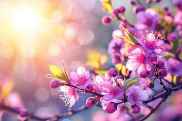 A beautiful pink flower with a bright sun shining on it