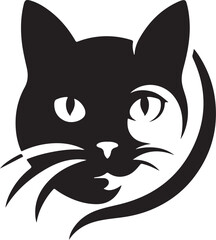  Best Cat Head, Vector, Silhouette, Illustration,