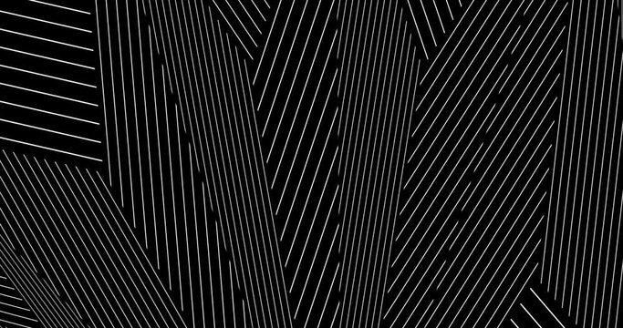 
Background with black and white geometric stripes.Abstract wallpaper. Seamless loop video.