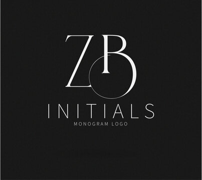 ZB Typography Initial Letter Brand Logo, ZB brand logo, ZB monogram wedding logo