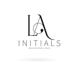 LA Typography Initial Letter Brand Logo, LA brand logo, LA monogram wedding logo, abstract logo design