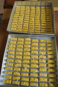 Crunchy Kaastengels Cookies. Dutch influenced Indonesian cookies, popular during Eid Al Fitr in Indonesia