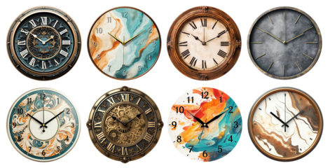 Set of wall clocks cut out