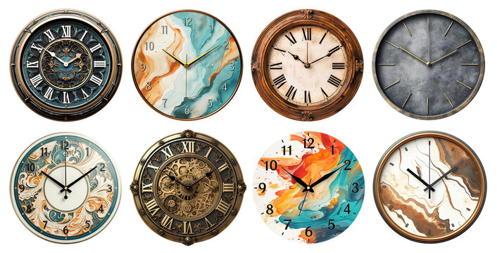 Set of wall clocks cut out