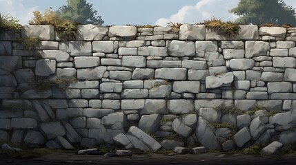 mur de pierres, dessin, généré par IA