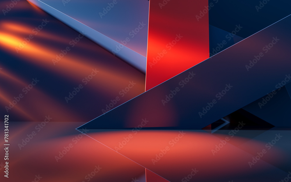 Wall mural Abstract geometric interior structure, 3d rendering.