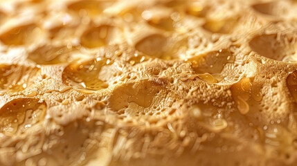 fluffy sponge bread texture with honey  - obrazy, fototapety, plakaty