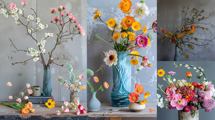 Flowers in vases
