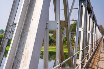 Steel Bridge frame close up   